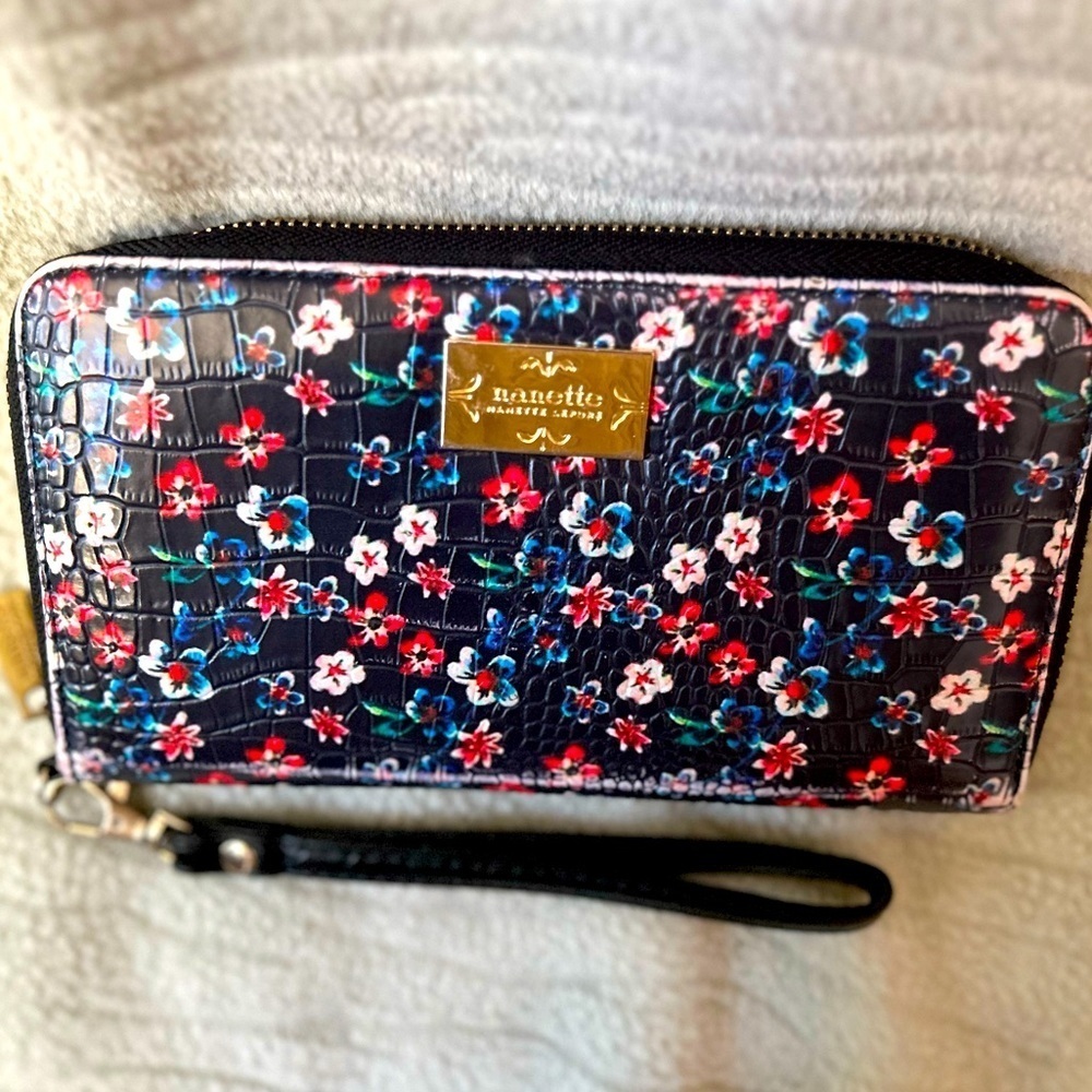 Nanette Wallet, Wristlet, zip around, RFID, card pockets,  zip pocket